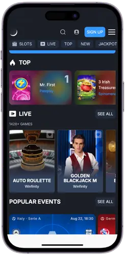 Monixbet Casino homepage